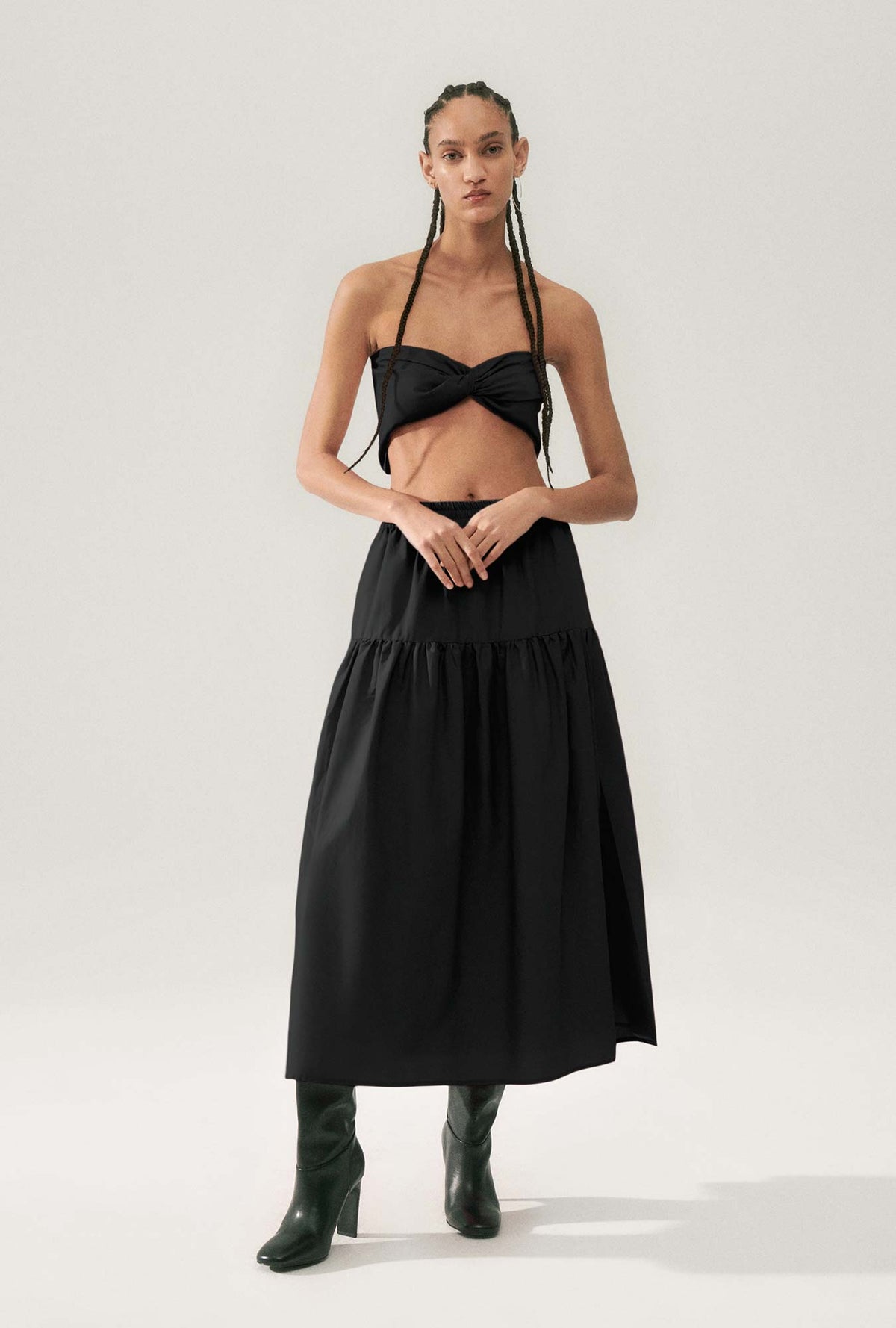 Laundry Cotton Silk Twist Top (Black)