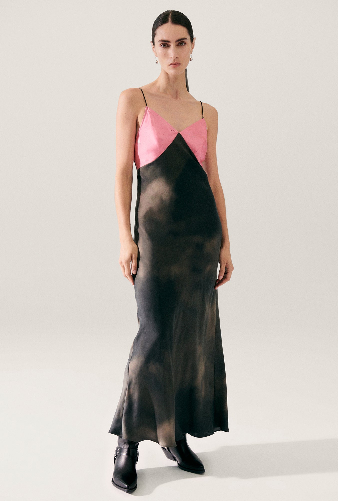 Image of Dresses. Product name - Deco Rouleau Dress Smoke / Hog Wash in Smoke / Hydrogen colour by brand - Silk Laundry