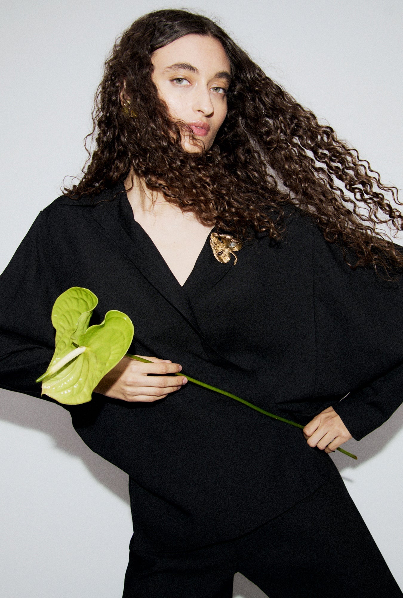 Image of Shirts. Product name - Wool Silk Crossover Shirt Black in Black colour by brand - Silk Laundry