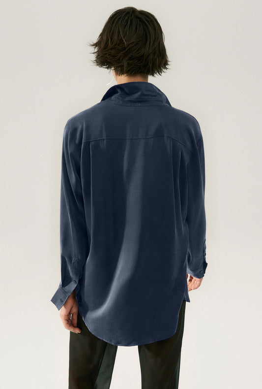 Image of Shirts. Productname: Boyfriend Shirt Midnight in Midnight colour by brand - Silk Laundry