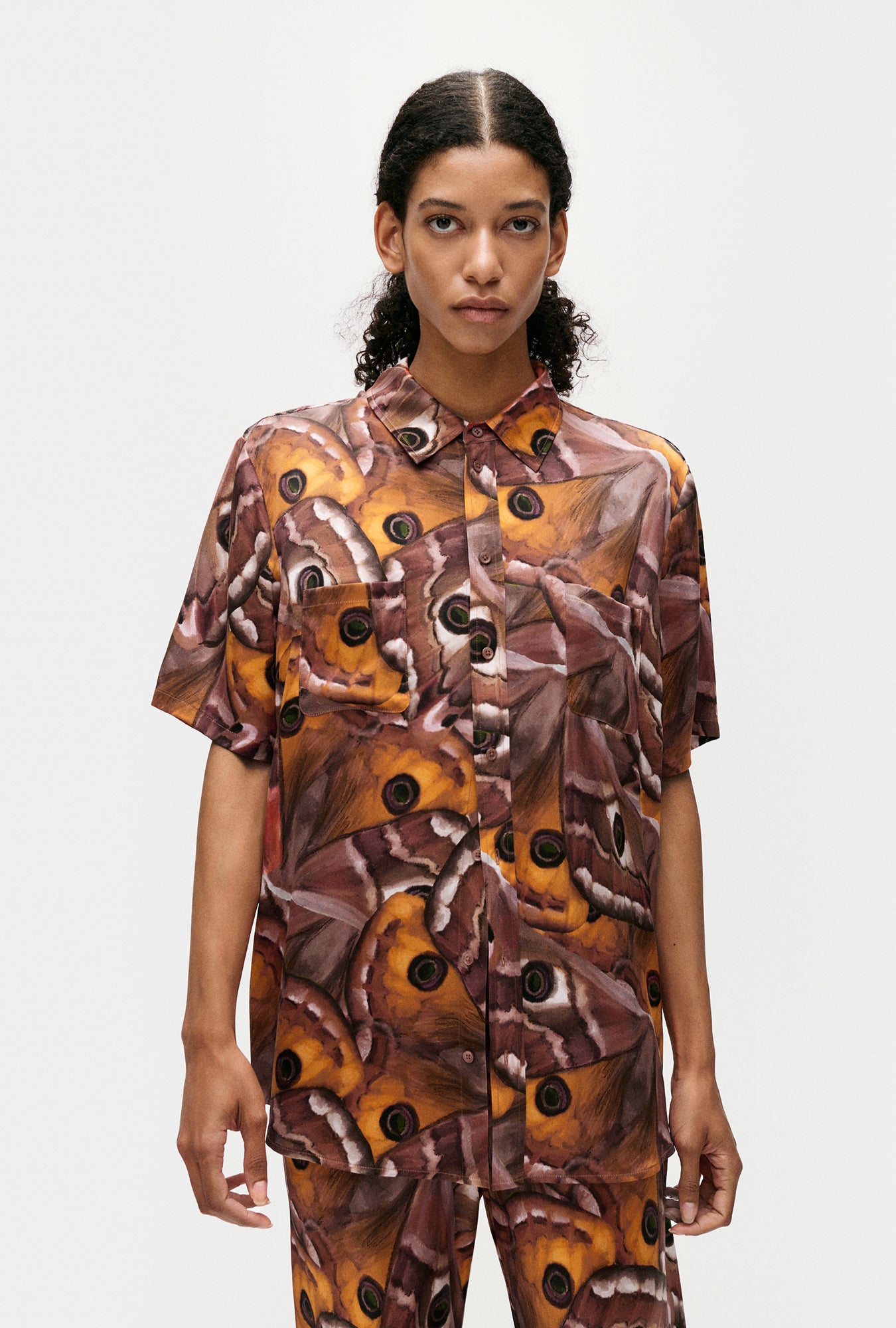 Silk Laundry Short Sleeve Boyfriend Shirt (Wingspan)