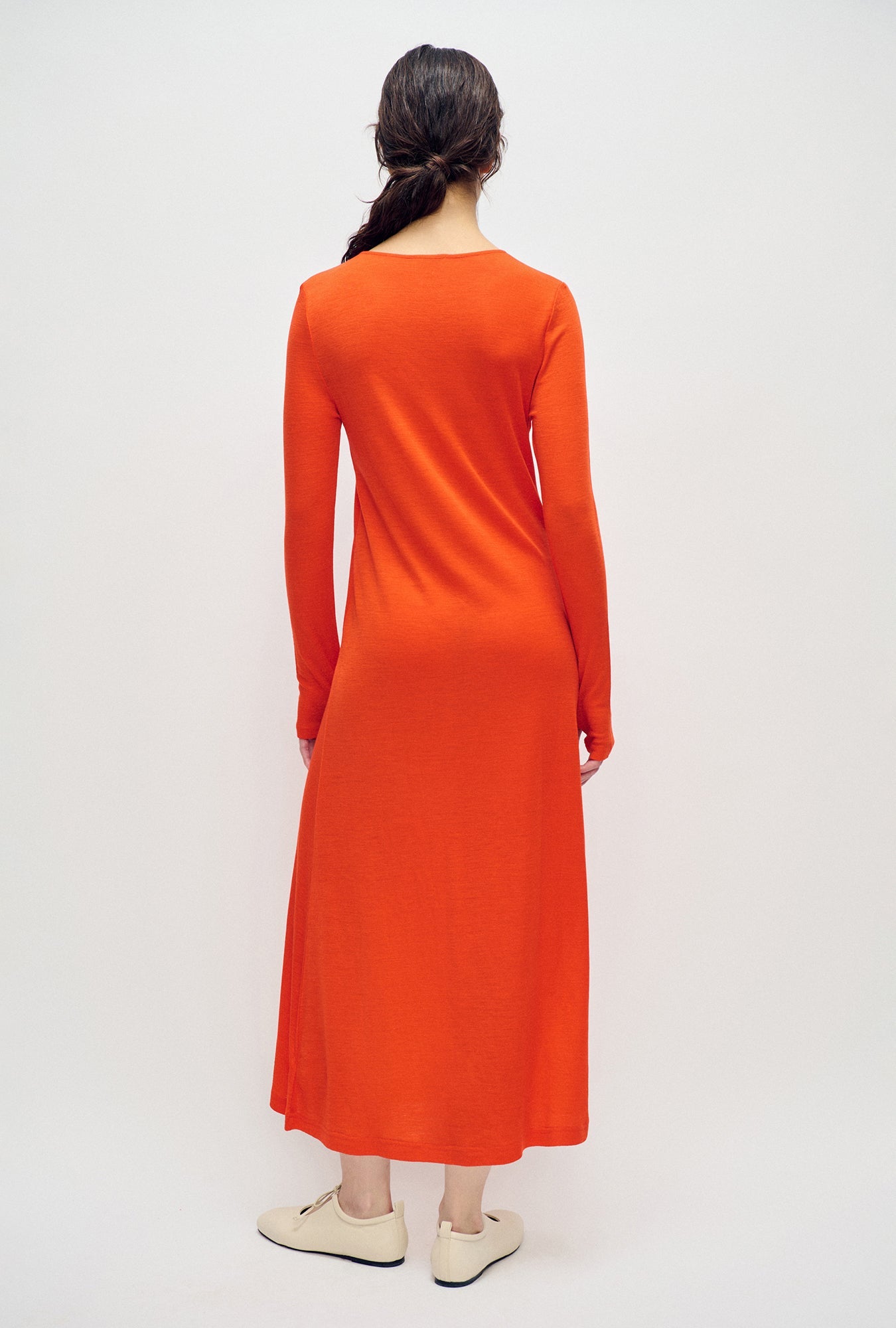 Silk Laundry Merino Full Sleeve Dress (Sunset)