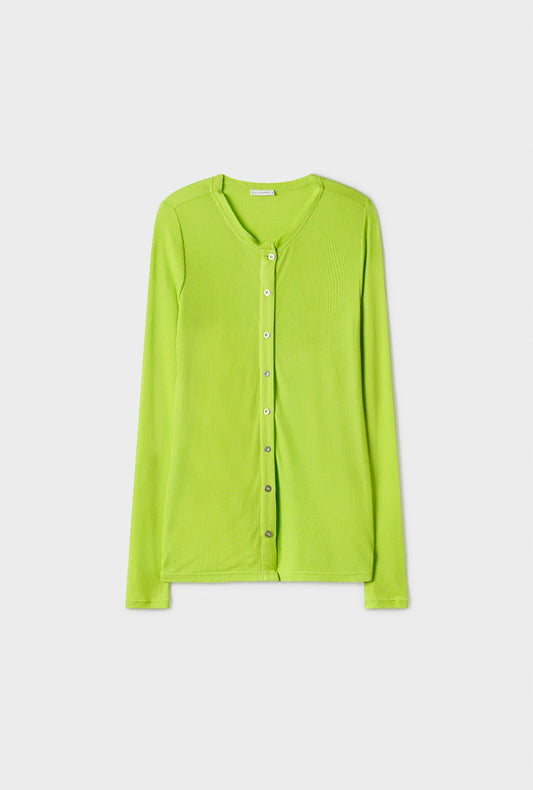 Silk Laundry Ribbed Kia Cardigan (Fern)