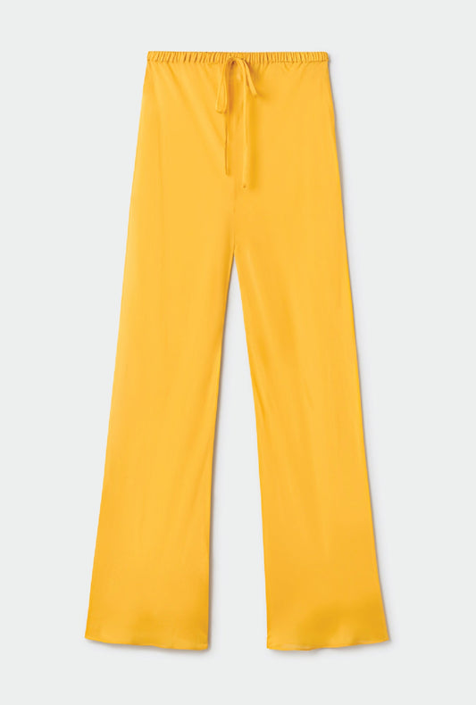 Silk Laundry Chiffon Bias Cut Pants (Goldfinch)