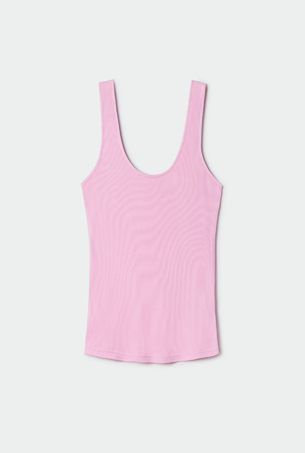 Silk Laundry Ribbed Tank (Fig)