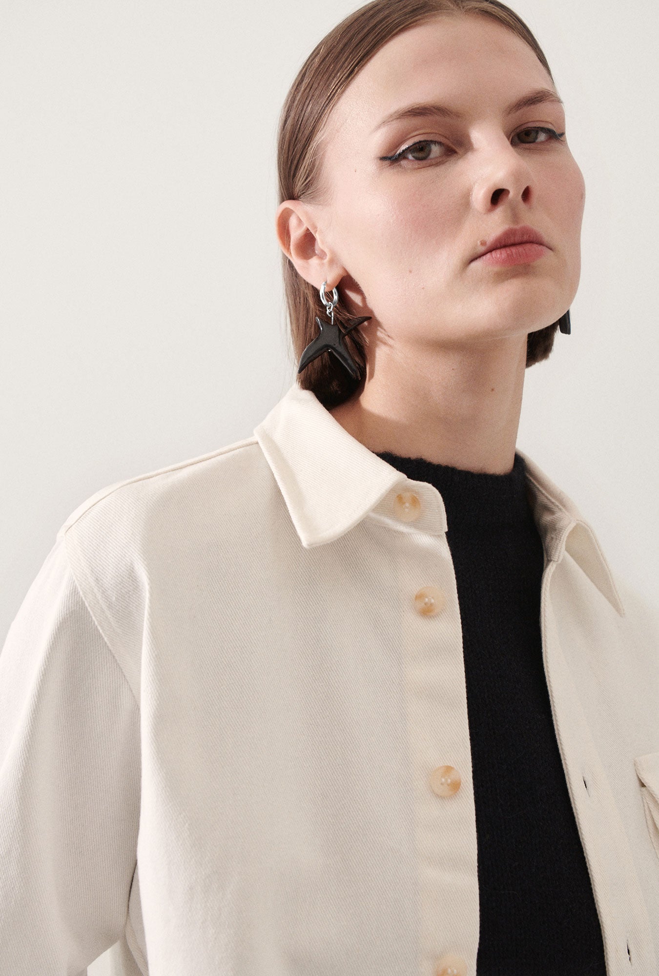Silk Laundry Raven Earrings (Black)