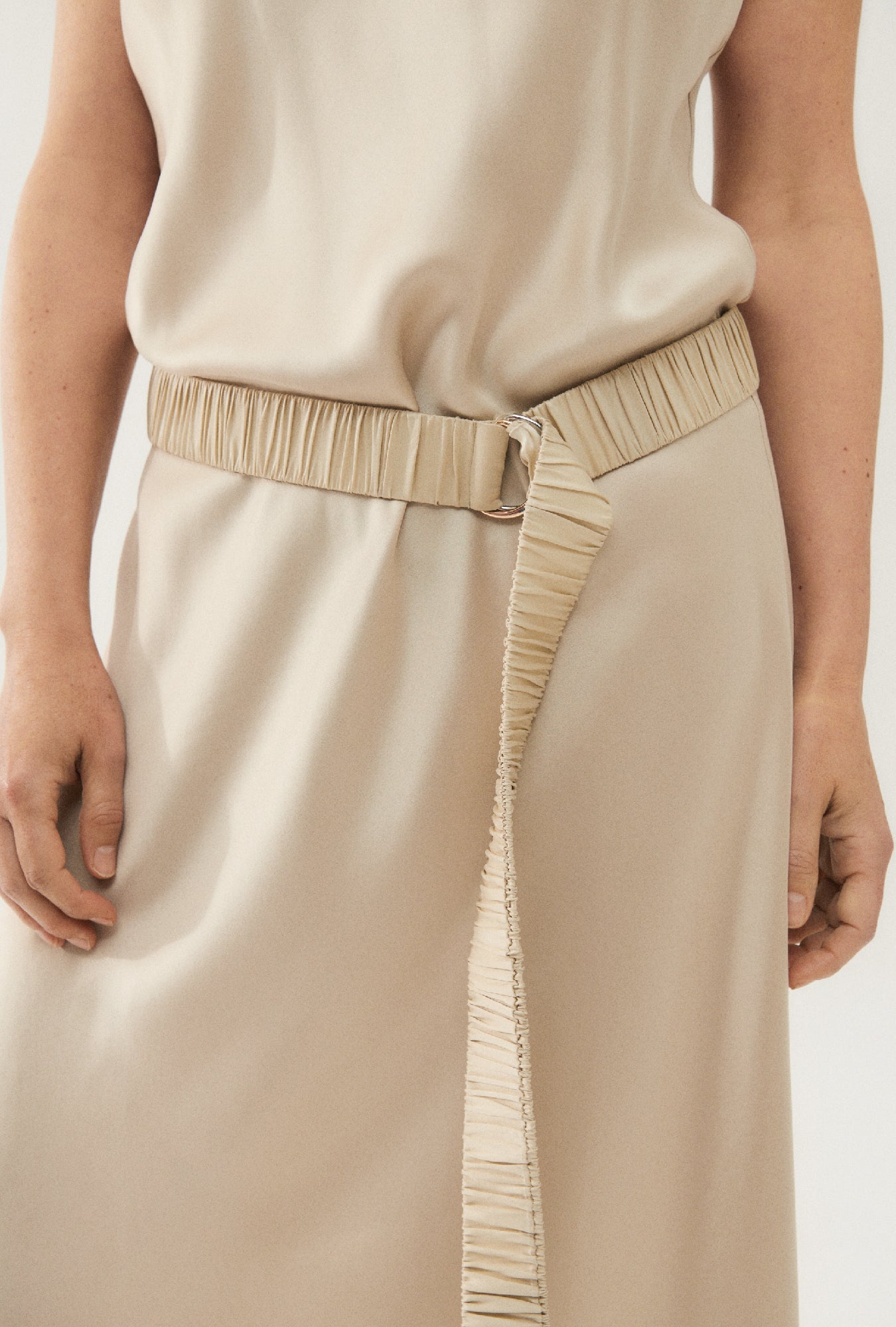 Image of Belts. Product name - Wide Long Belt Hazelnut in Hazelnut colour by brand - Silk Laundry