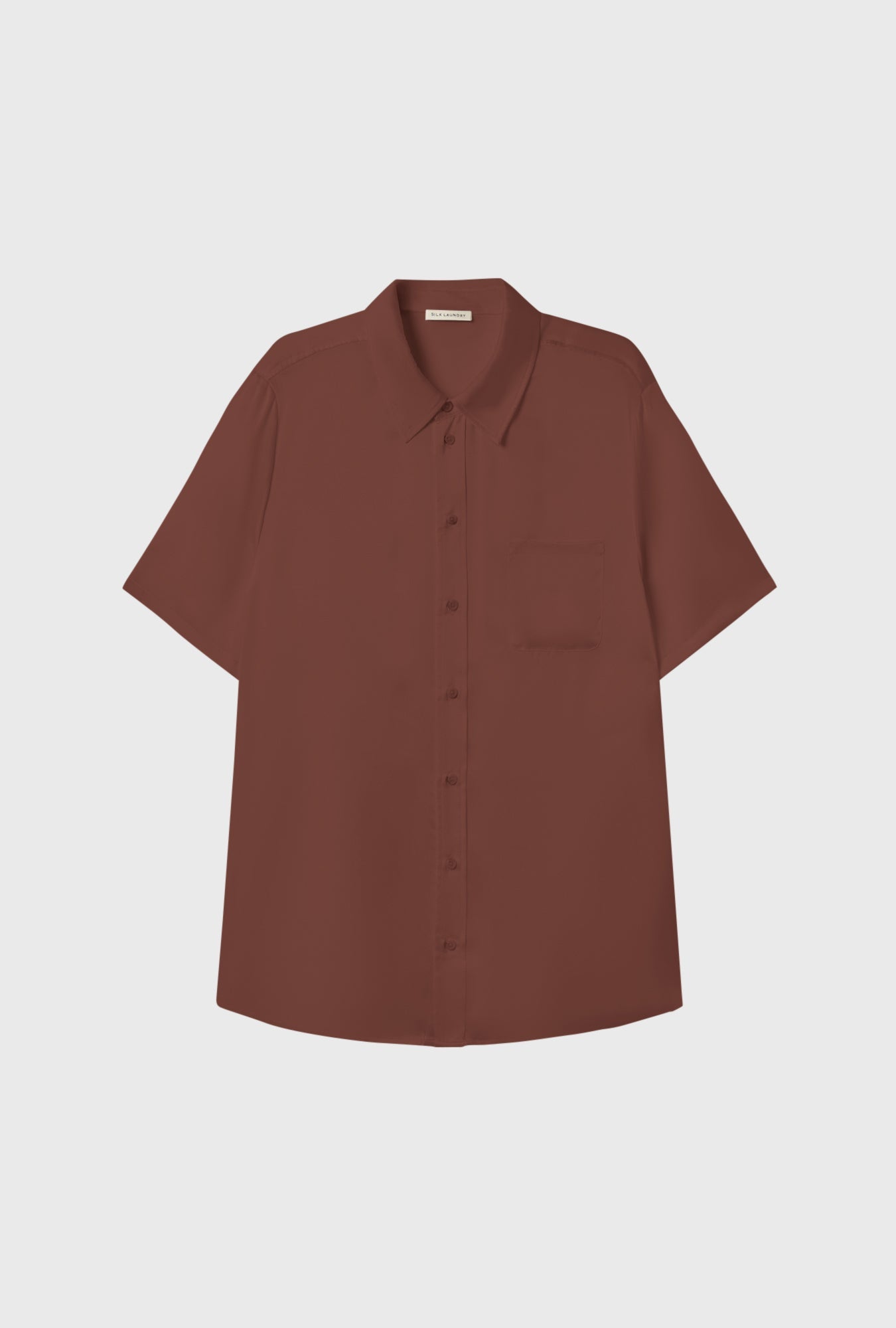 Silk Laundry Short Sleeve Boyfriend Shirt (Root)