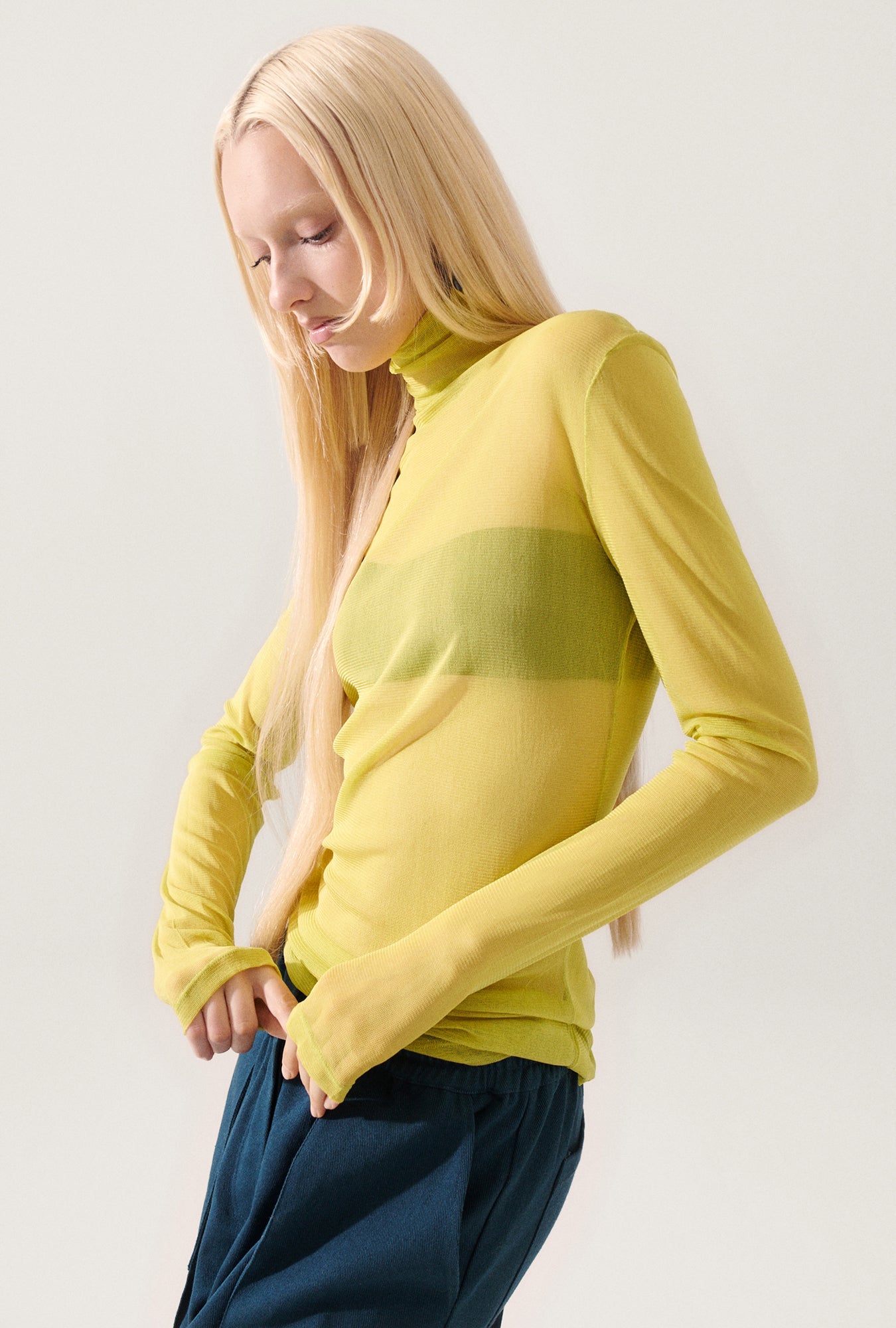 Laundry Silk Mesh Turtleneck (Absinthe)