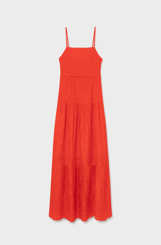 Image of Dresses. Product name - Crinkle Bounce Dress Banksia in Banksia colour by brand - Silk Laundry