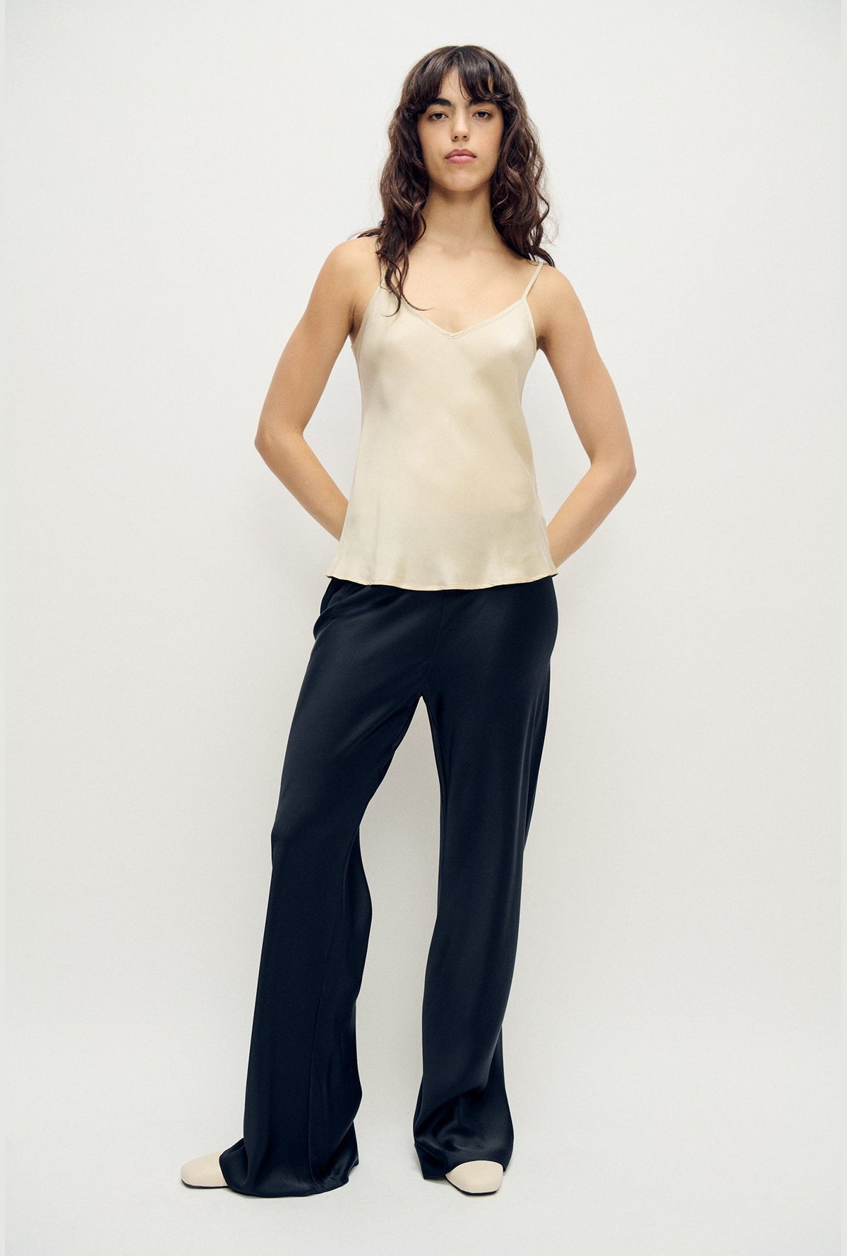 Silk Laundry Bias Cut Cami (Hazelnut)
