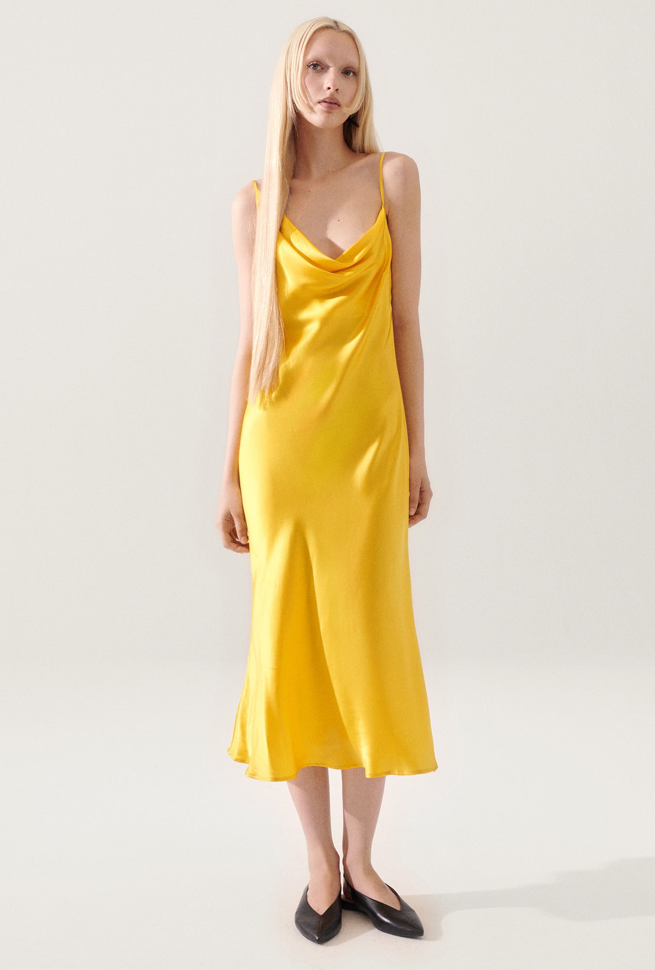 Silk Laundry Carrie Dress (Marigold)