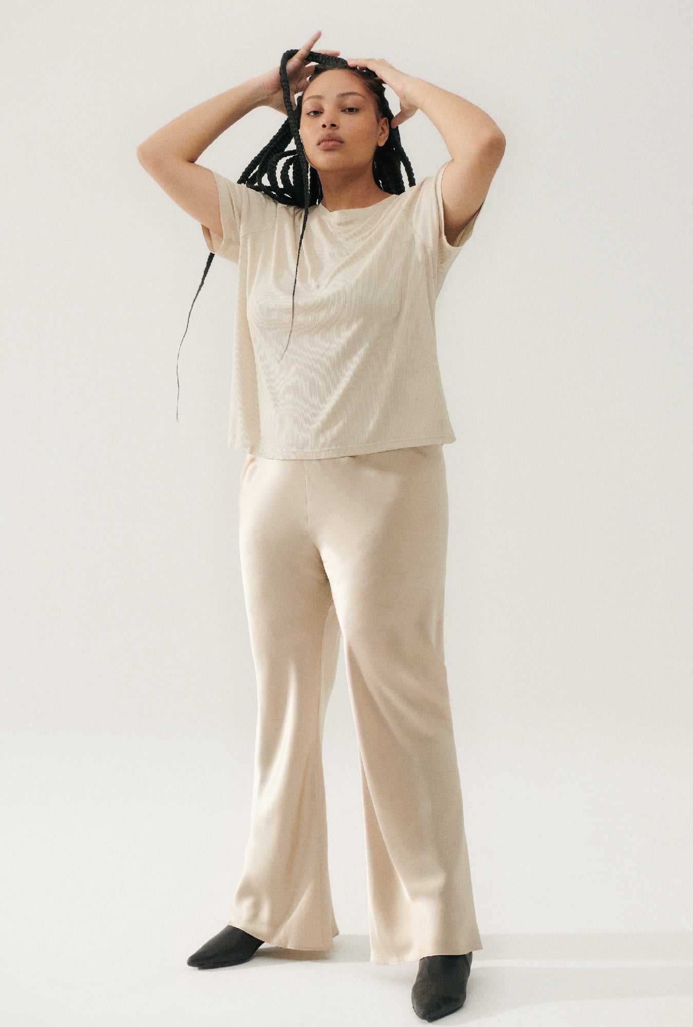 Silk Laundry Ribbed T-Shirt (Hazelnut)