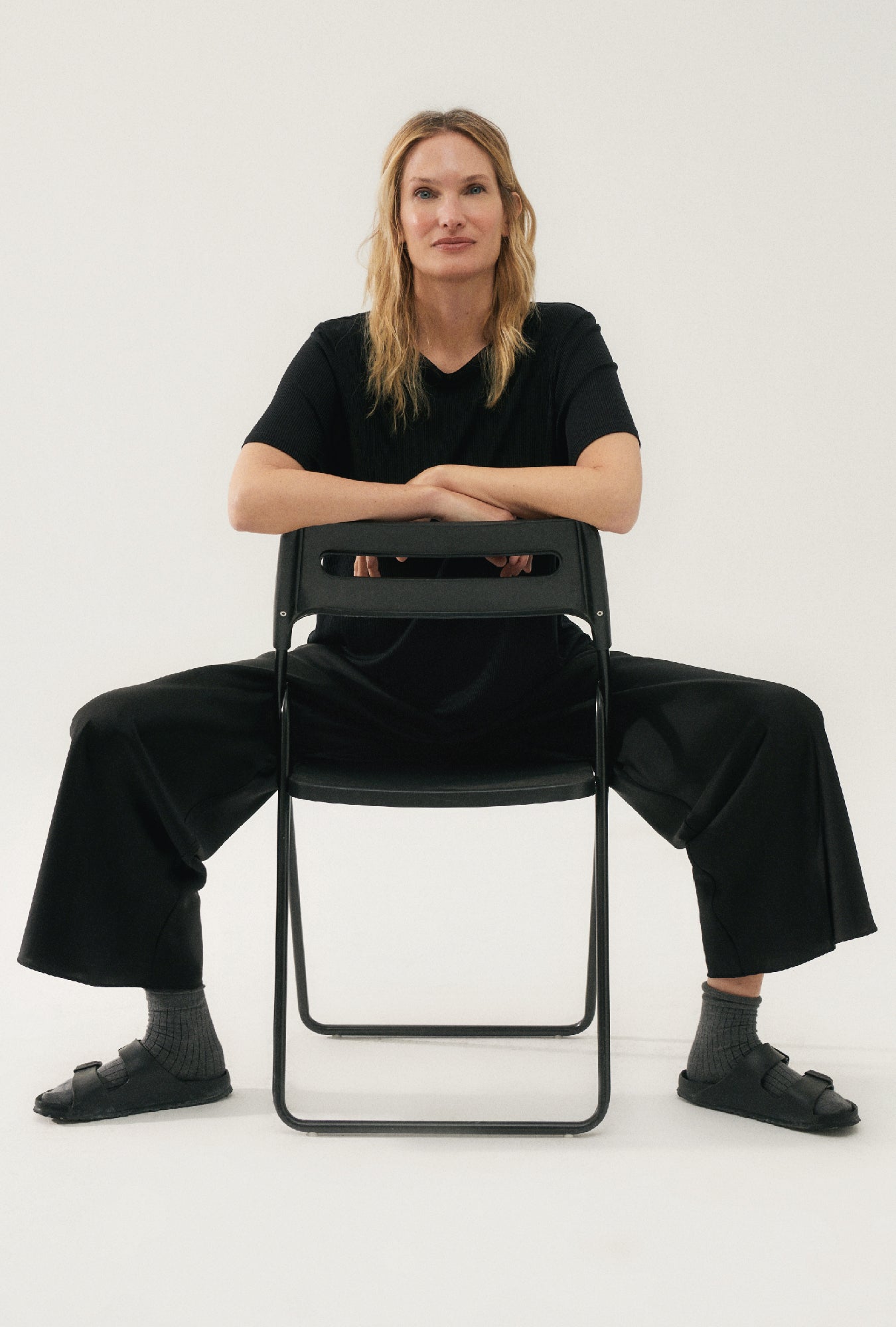 Silk Laundry Ribbed T-Shirt (Black)