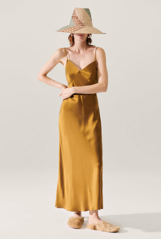 Image of Dresses. Productname: Deco Rouleau Dress Drought in Drought colour by brand - Silk Laundry