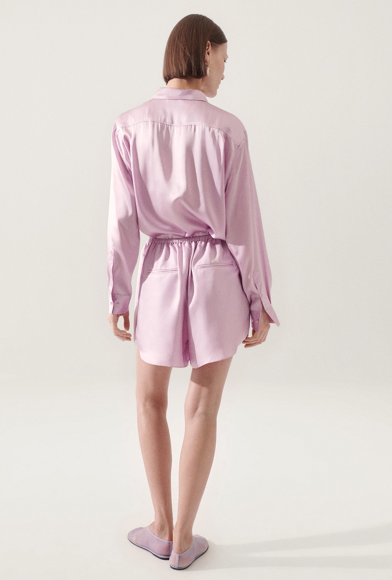 Silk Laundry Twill Racer Shorts (Lilac)