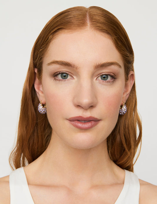 Image of Earrings. Productname: Colette SUPERNOVA HUGGIE HOOPS in Print colour by brand - Colette