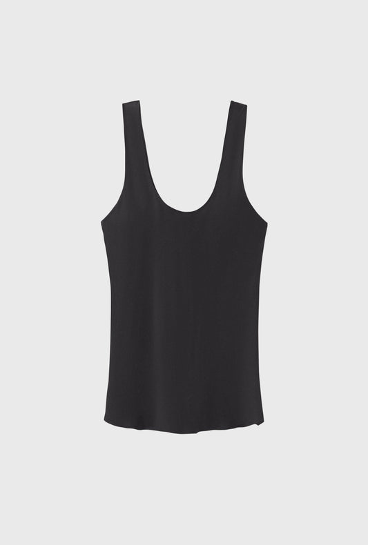 Silk Laundry Scoop Neck Tank (Black)