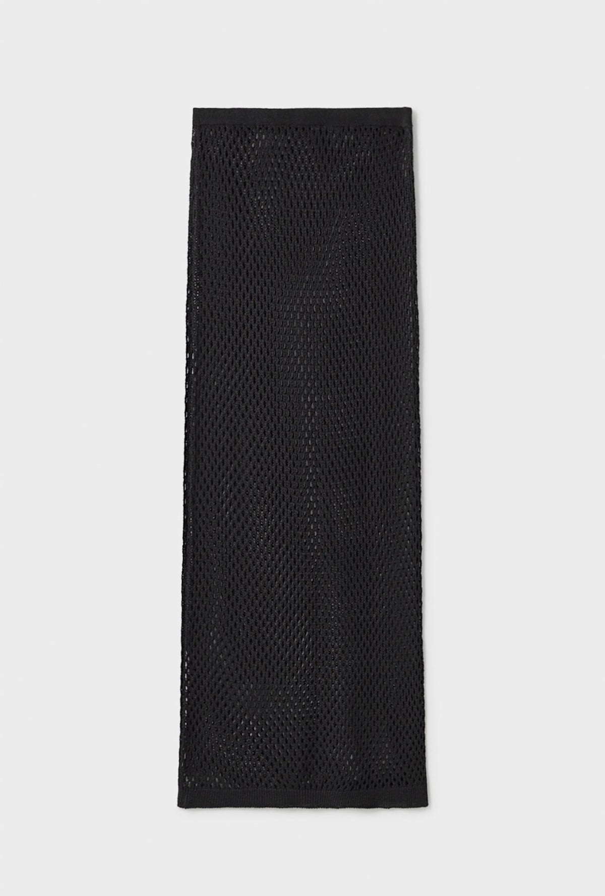 Silk Laundry Crochet Straight Skirt (Black)