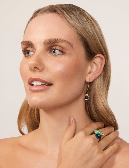 Image of Earrings. Productname: THISTLE FLOWER LONG DROP EARRING in Print colour by brand - Colette