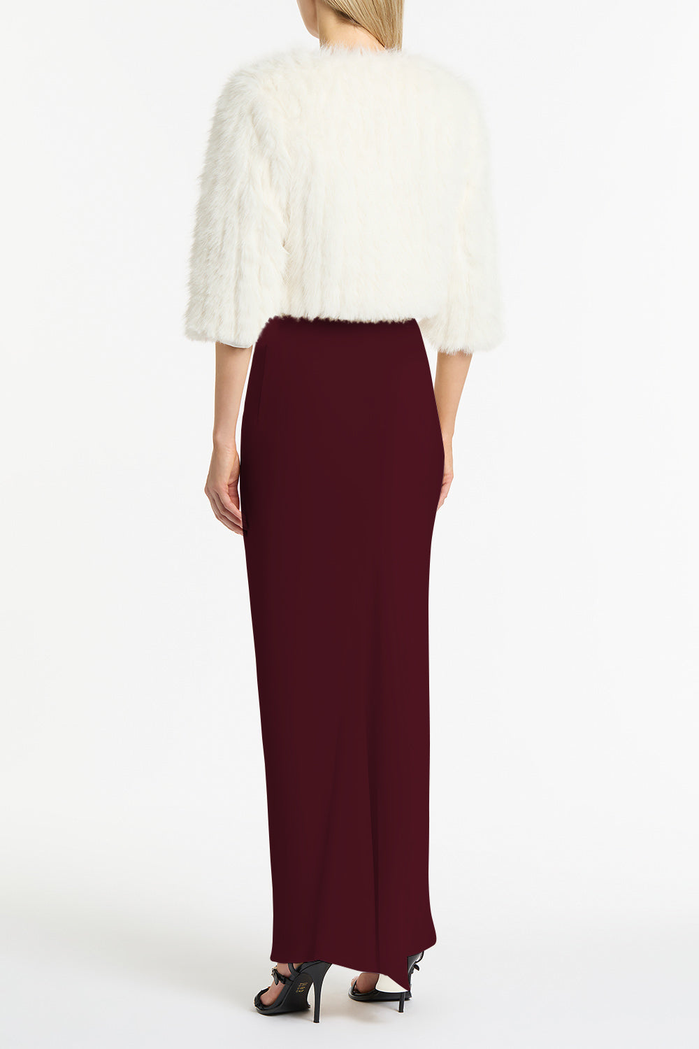 Carla Zampatti Merlot Crepe Bias Skirt (Red)