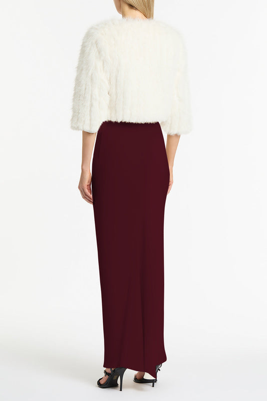 Carla Zampatti Merlot Crepe Bias Skirt (Red)