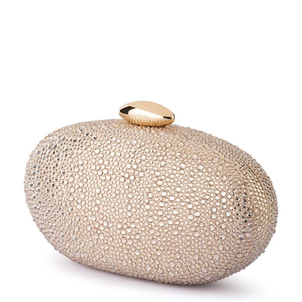 Olga Berg MEYER Crystal Oval Clutch (Champagne)