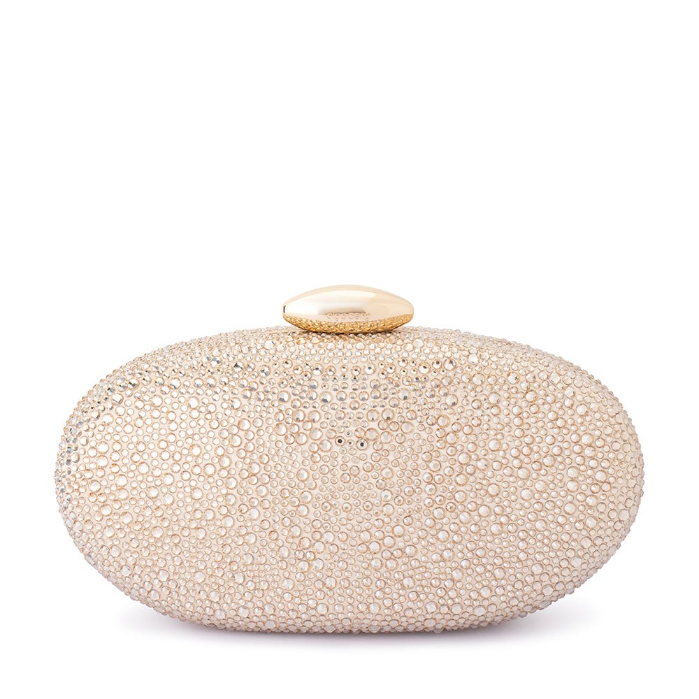 Olga Berg MEYER Crystal Oval Clutch (Champagne)