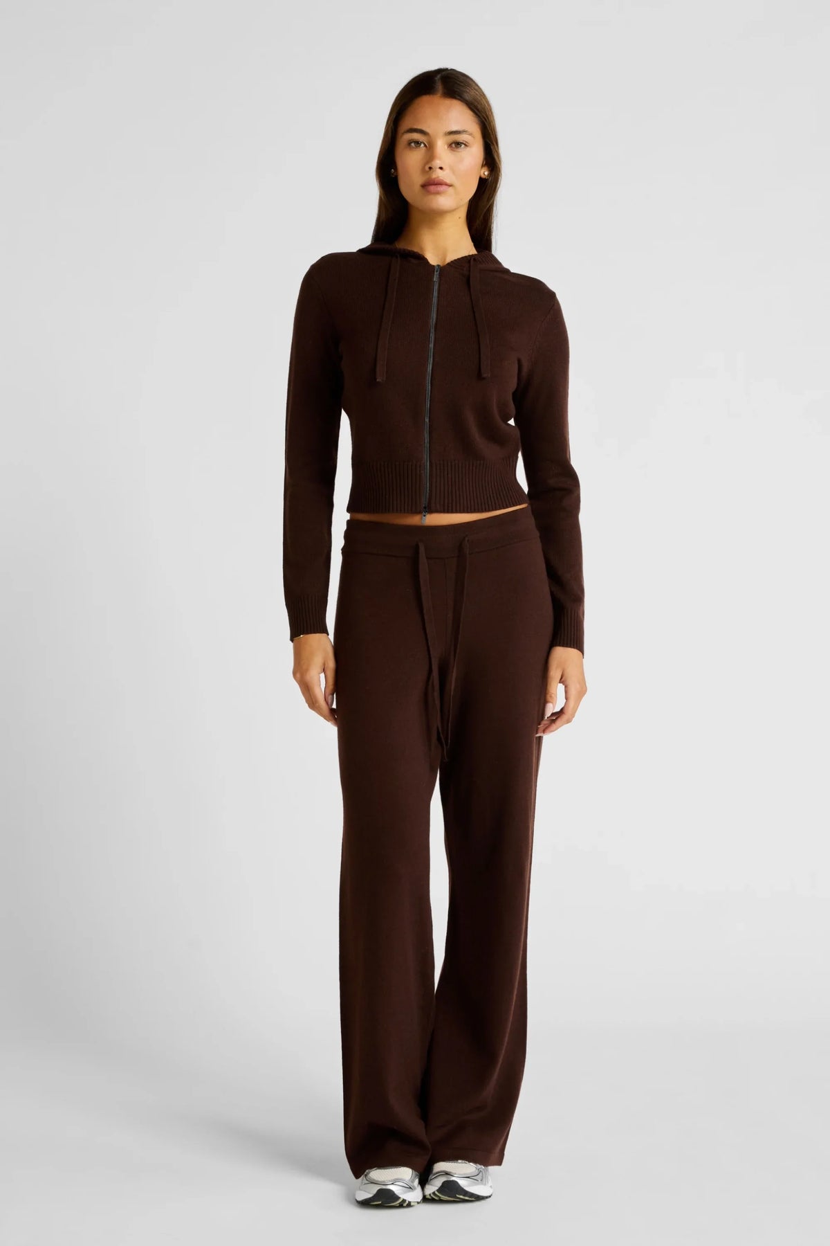 Two Way Knit Hoodie (Espresso)