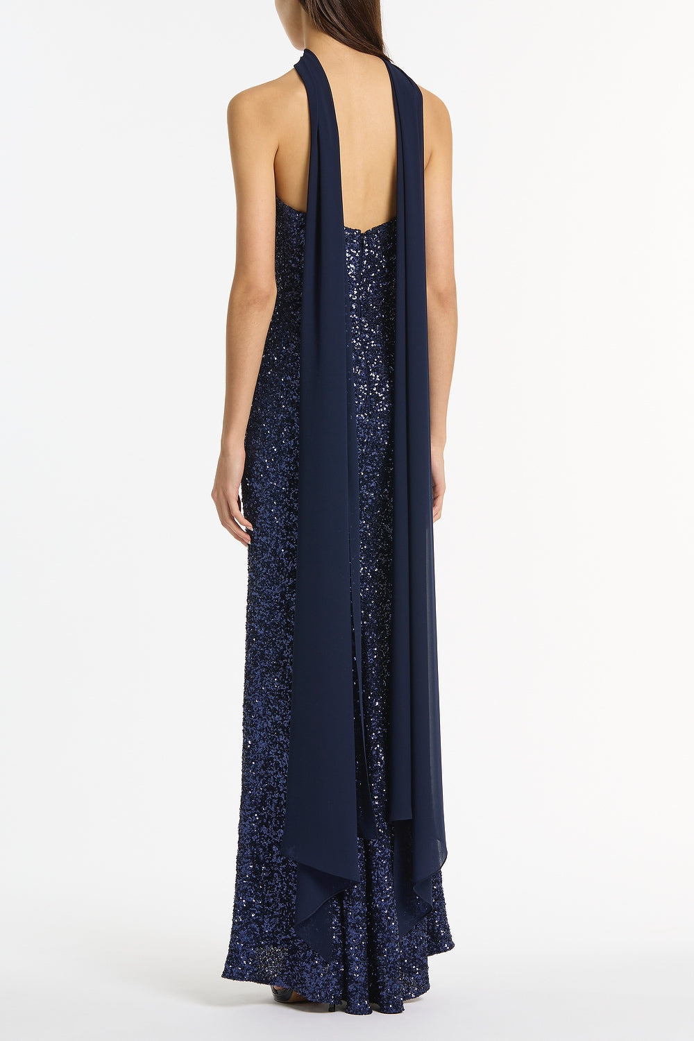 Carla Zampatti Midnight Crushed Sequin Strapless Gown (Navy)