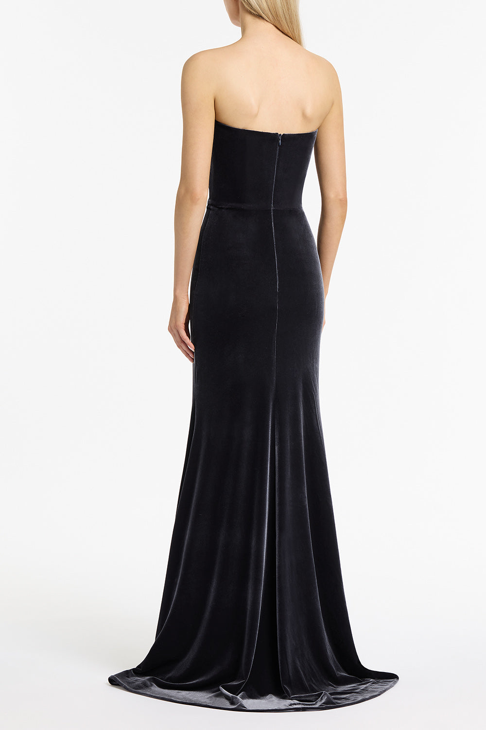 Carla Zampatti Midnight Velvet Strapless Gown (Blue)