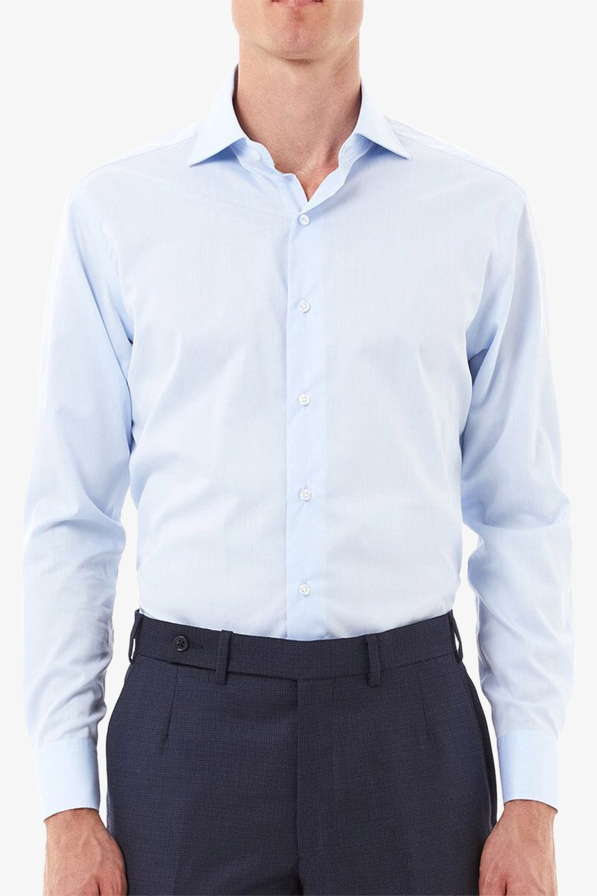 Image of Shirts. Product name - Miles Twill Light Blue Shirt in Blue colour by brand - Anthony Squires