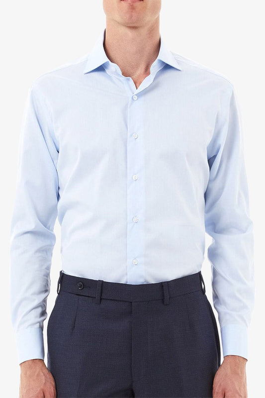 Image of Shirts. Product name - Miles Twill Light Blue Shirt in Blue colour by brand - Anthony Squires