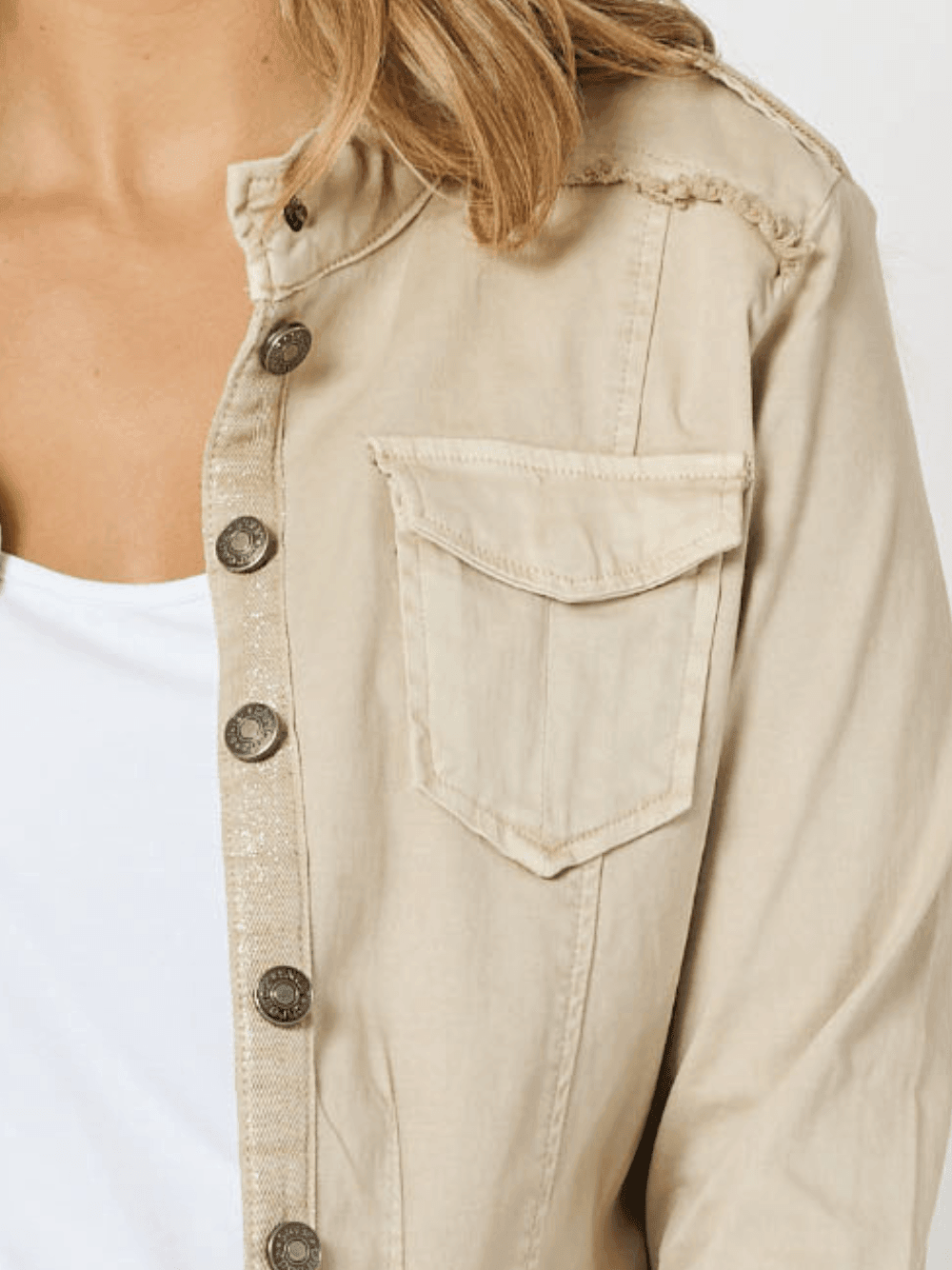 Threadz Military Denim Jacket (Natural)