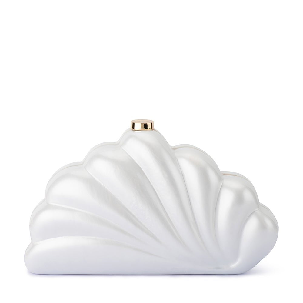 Olga Berg MILLIE Acrylic Clutch (Pearl)