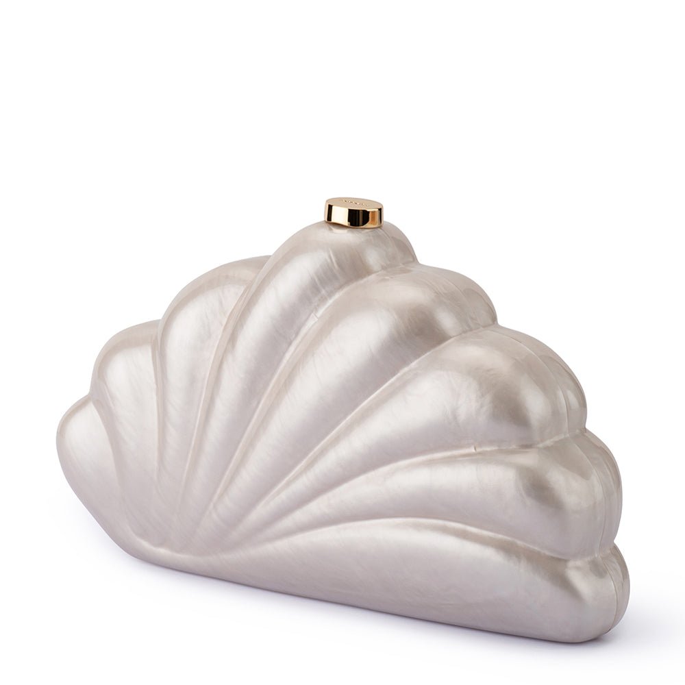 Olga Berg MILLIE Acrylic Clutch (Pearl)