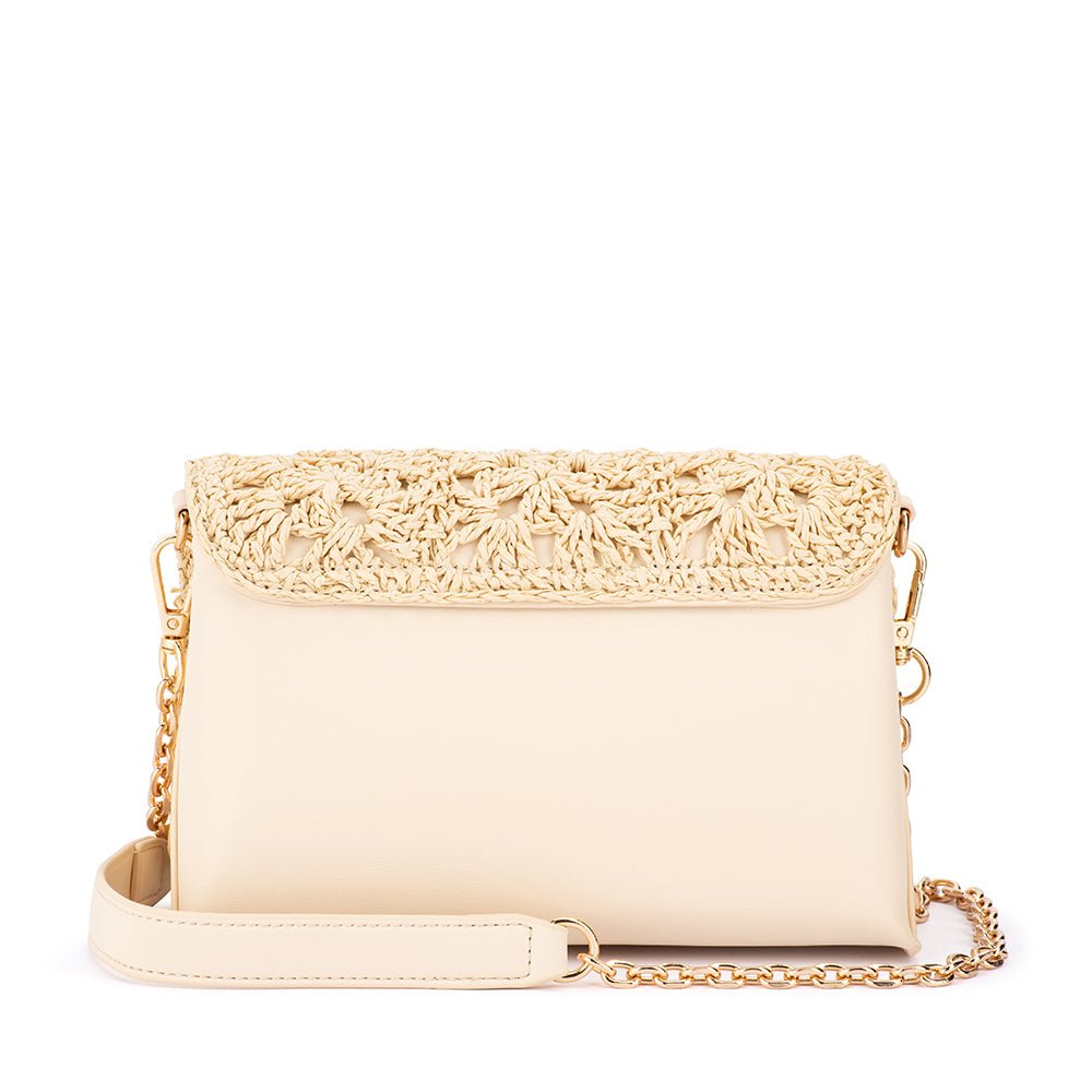 Olga Berg MILLIE Crocheted Shoulder Bag (Natural)