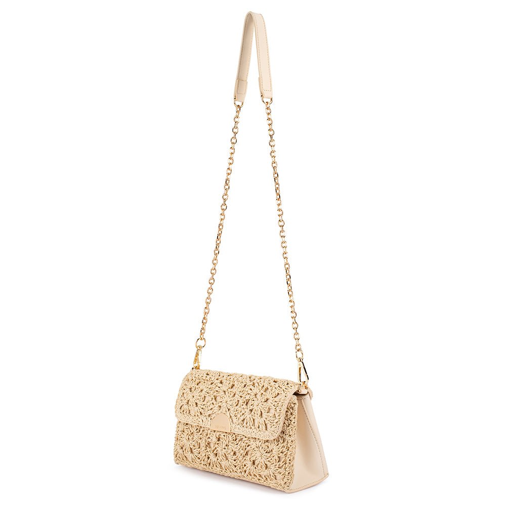 Olga Berg MILLIE Crocheted Shoulder Bag (Natural)