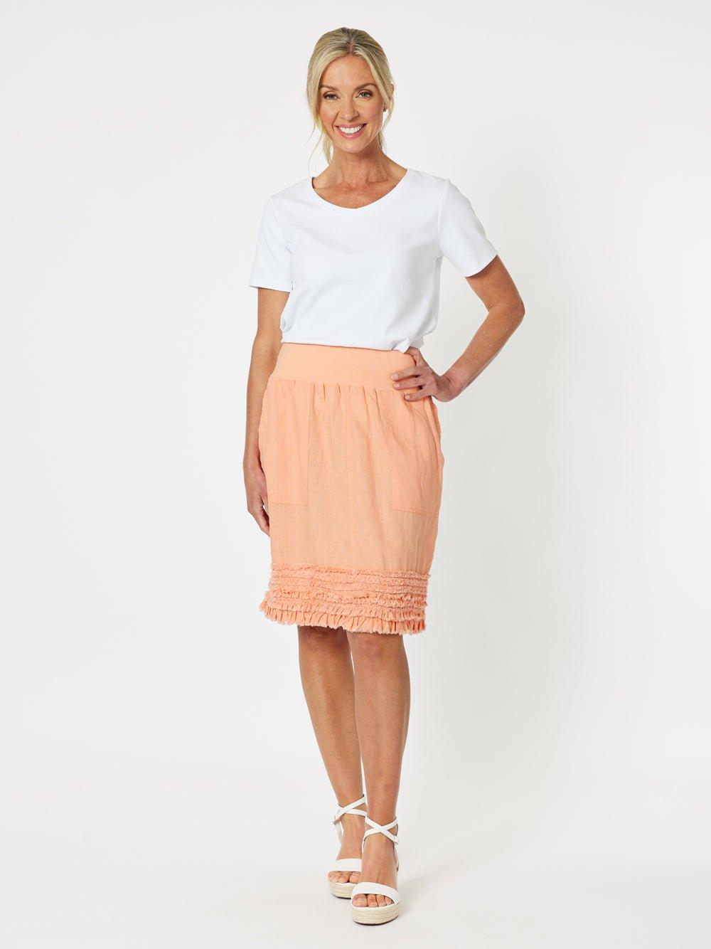 Gordon Smith Ruffle Hem Skirt (Mandarine)
