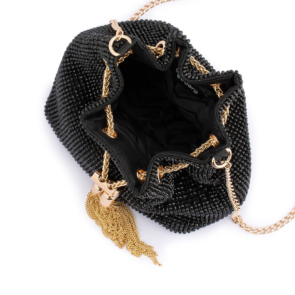 Olga Berg MIRANDA Drawstring Top Handle (Black)