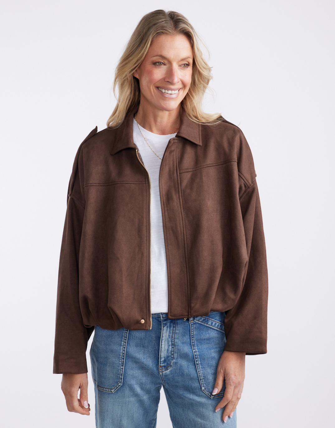 132 Fashion Elle Bomber Jacket (Chocolate)