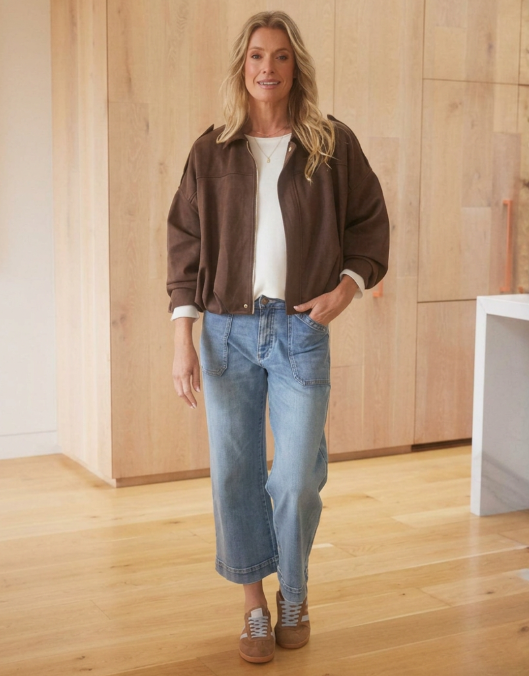 132 Fashion Elle Bomber Jacket (Chocolate)