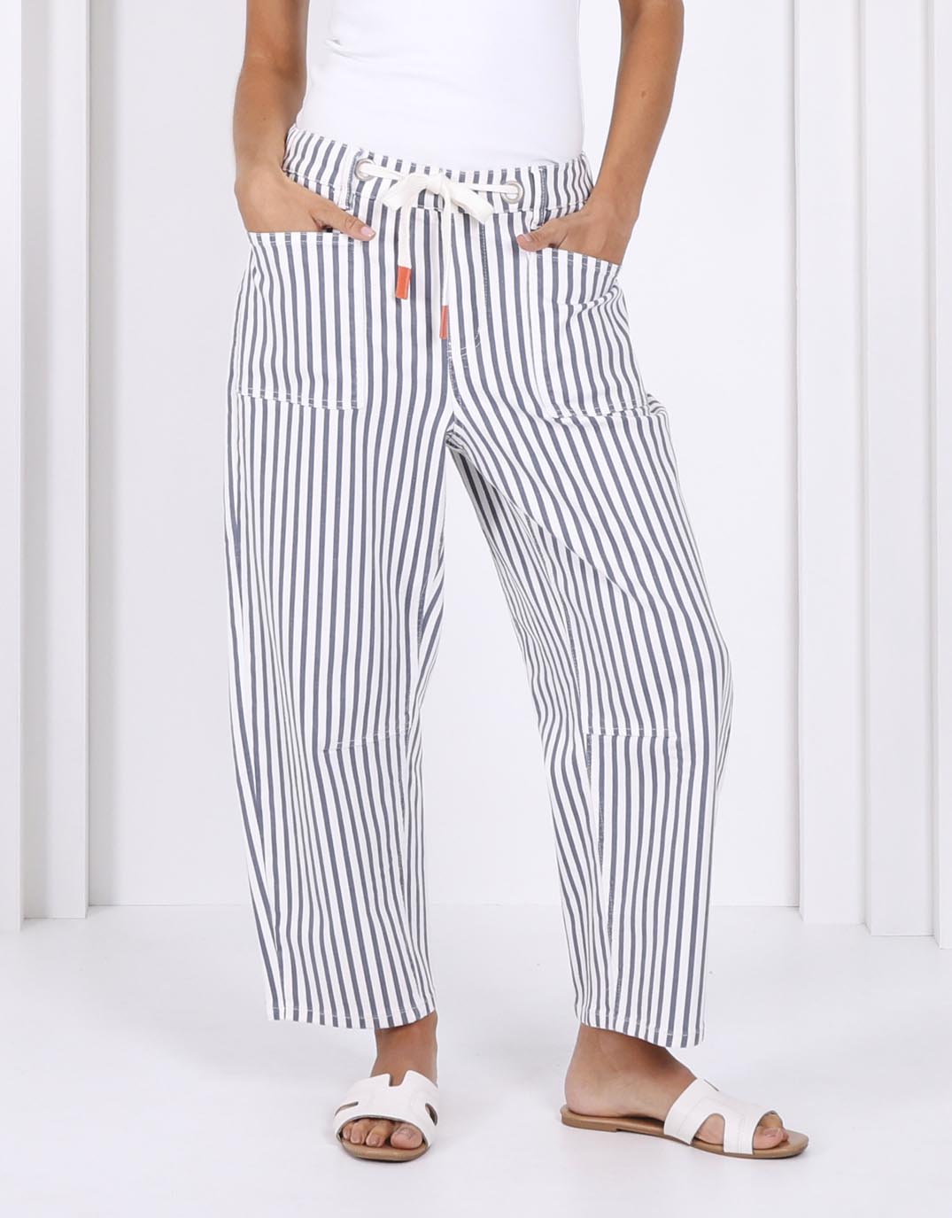 Monaco Carter Barrel Jean (Blue Stripe)
