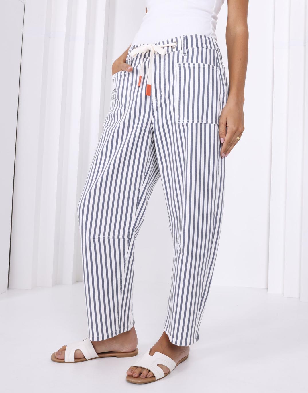 Monaco Carter Barrel Jean (Blue Stripe)
