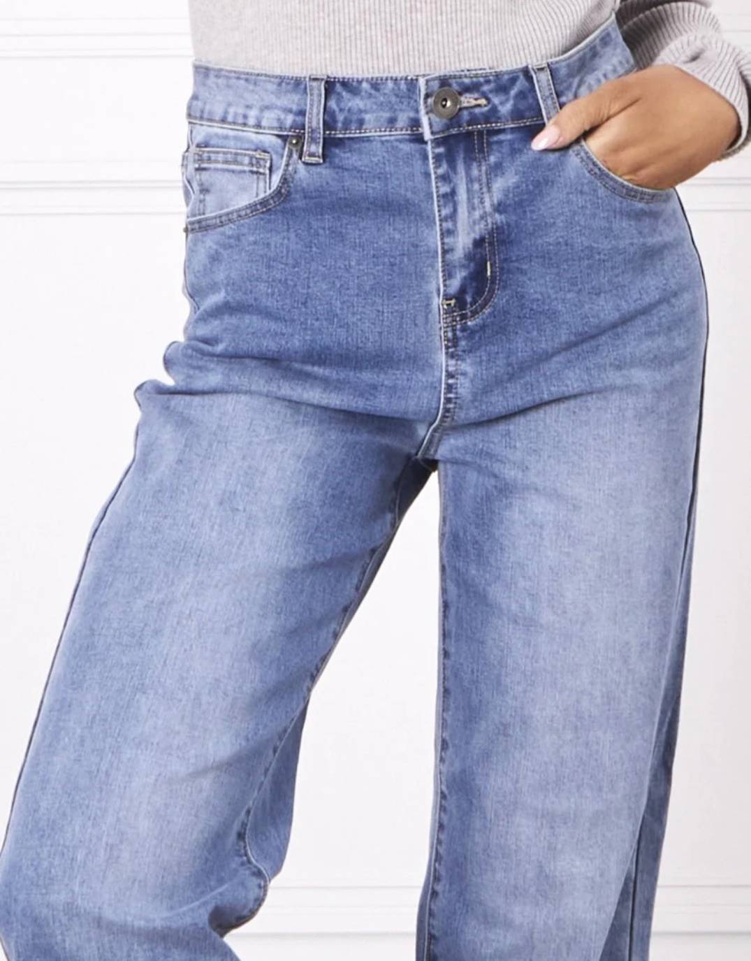 Demi Straight Leg Jeans - (Blue)