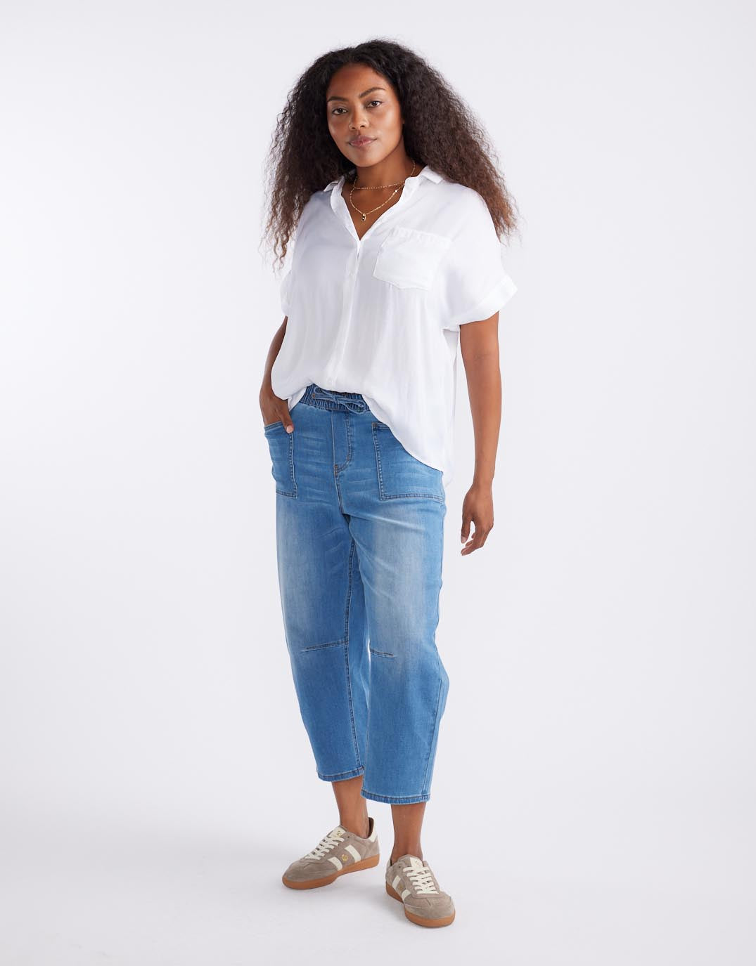 Monaco Leo Barrel Jeans (Blue Denim)