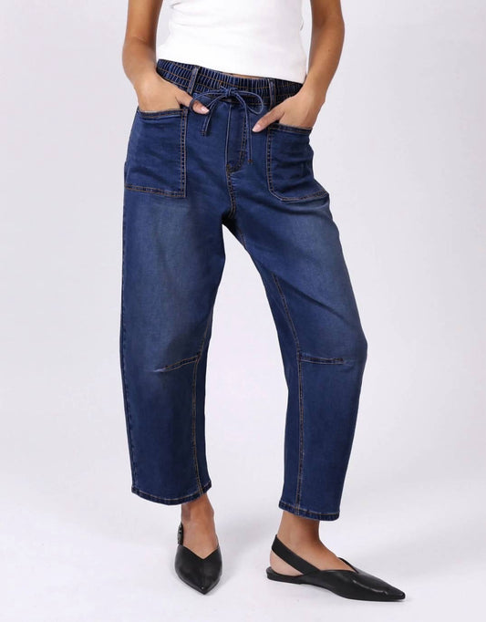 Image of Jeans. Productname: Leo Barrel Jeans - in Ink colour by brand - Monaco