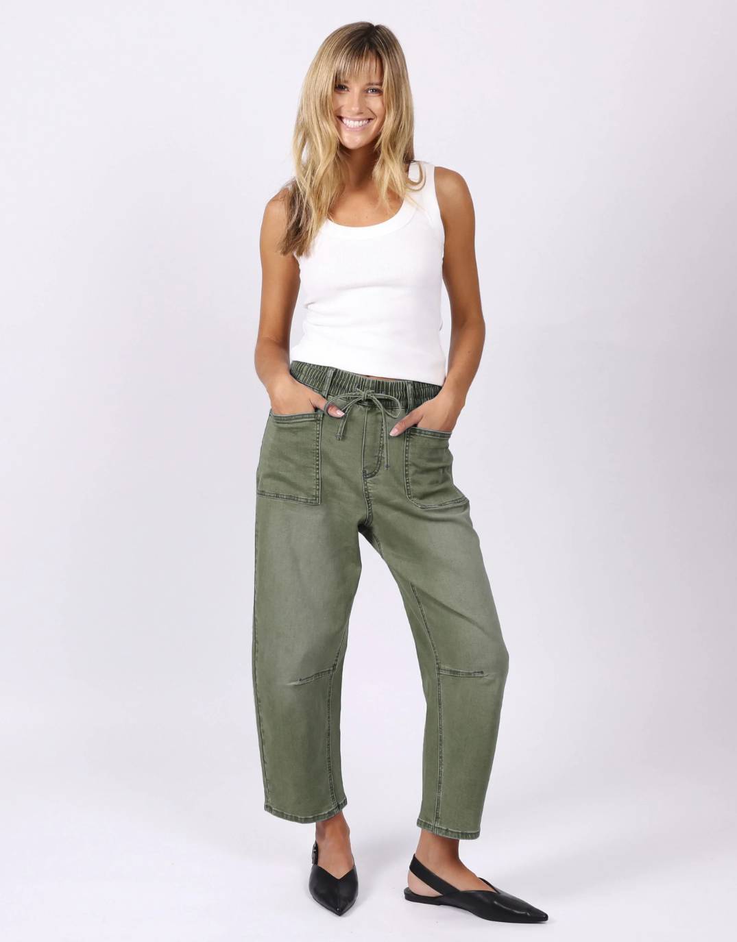 Monaco Leo Barrel Jeans (Khaki)