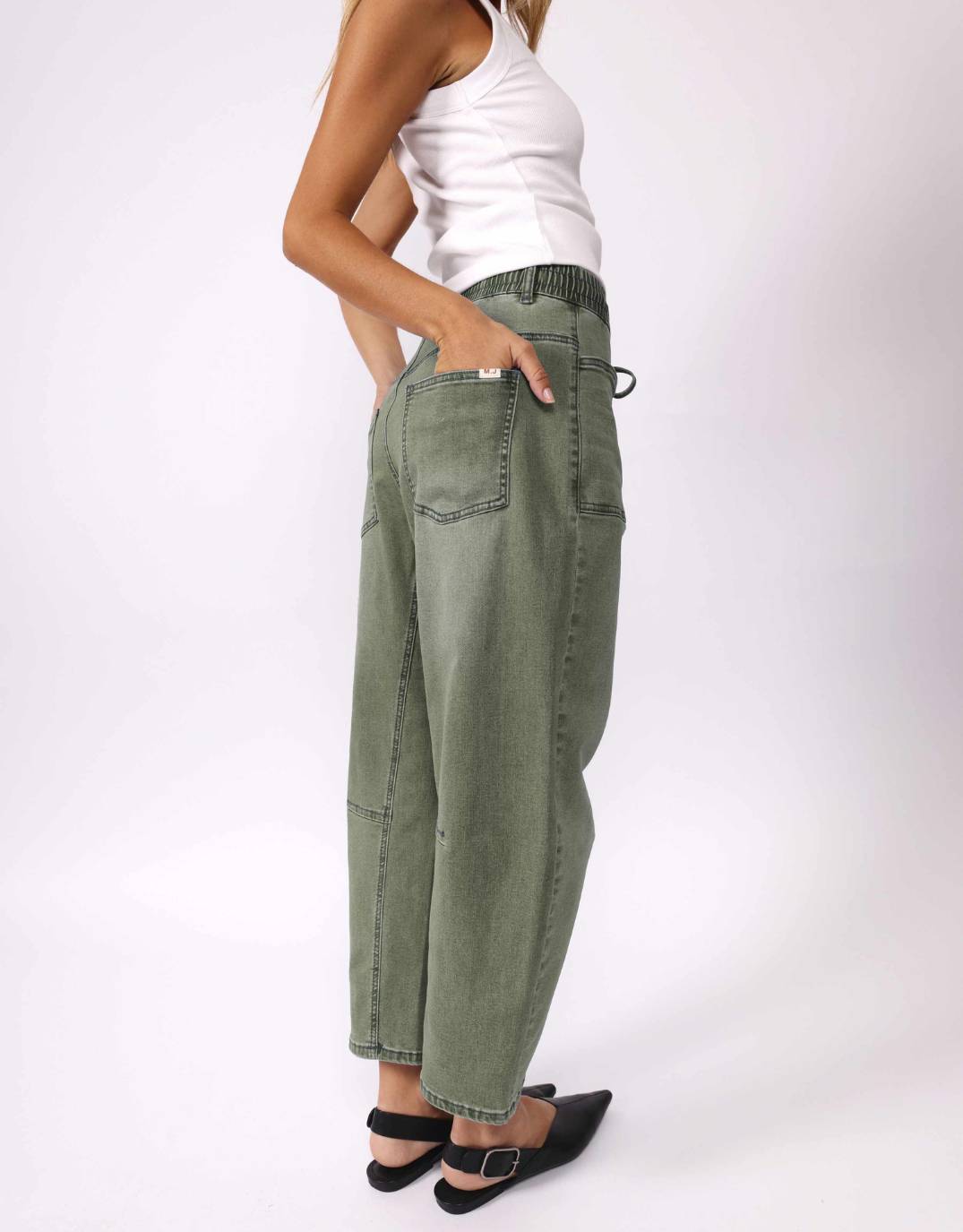Monaco Leo Barrel Jeans (Khaki)
