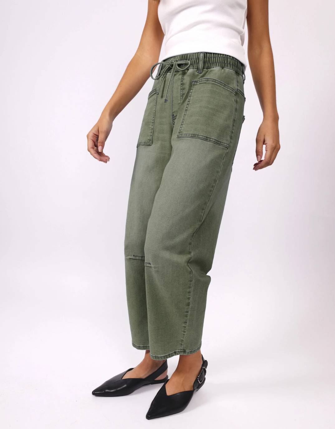 Monaco Leo Barrel Jeans (Khaki)